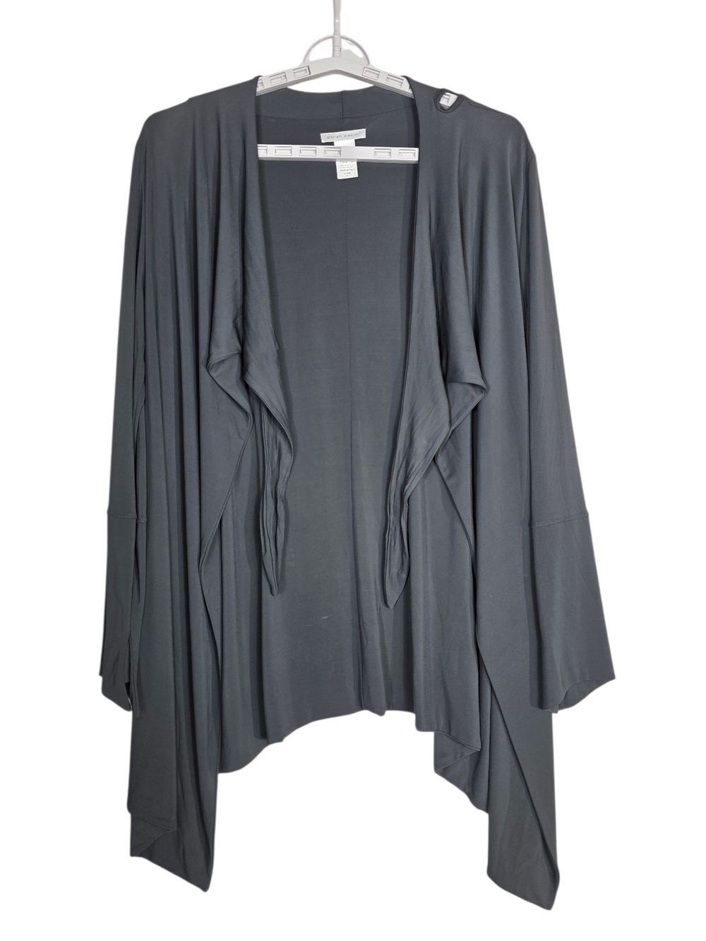 Sarah Pacini waterfall assymetrical Open-Front Cardigan in Charcoal